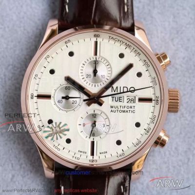 Swiss Replica Mido Multifort Chronograph Silver Dial 44 MM Asia 7750 Automatic Watch M005.614.36.031.00